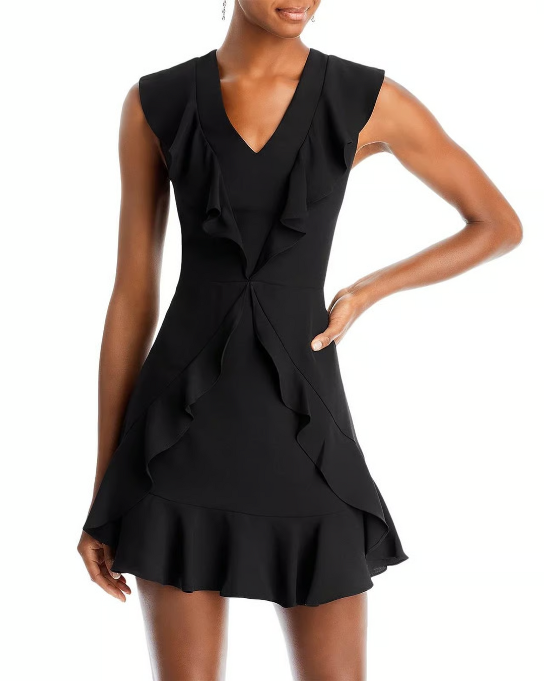 BCBGMAXAZRIA Ruffled Mini Dress MSRP $228