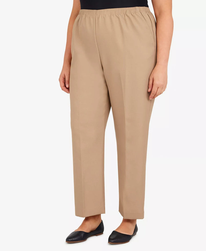 Alfred Dunner Plus Size Classic Pull-On Straight-Leg Average Length Pants