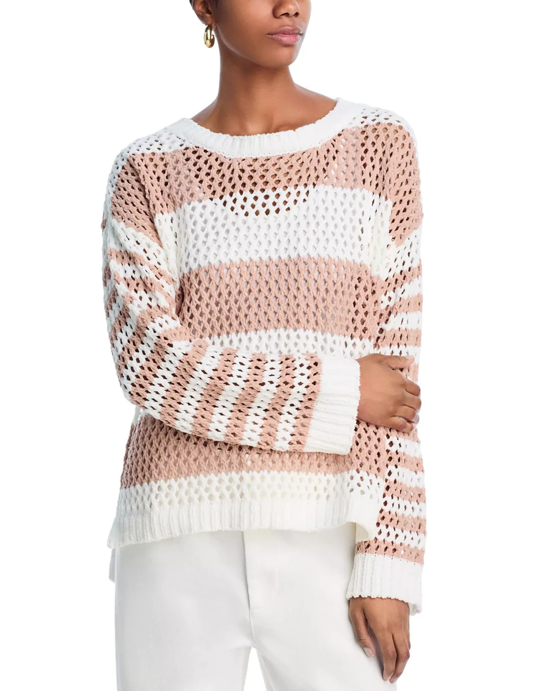 Vintage Havana Stripe Knit Netted Sweater MSRP $88