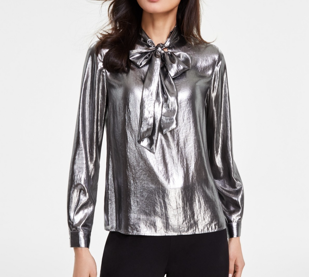 Anne Klein Women's tie neck blouse MSRP $89