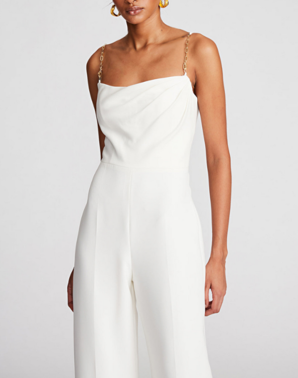 HALSTON Brea Scoop Neck Sleeveless Jumpsuit MSRP $495