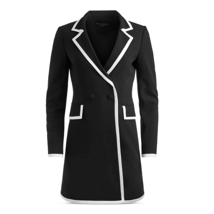 Alice and Olivia Kyrie Piped Tuxedo Dress MSRP $495