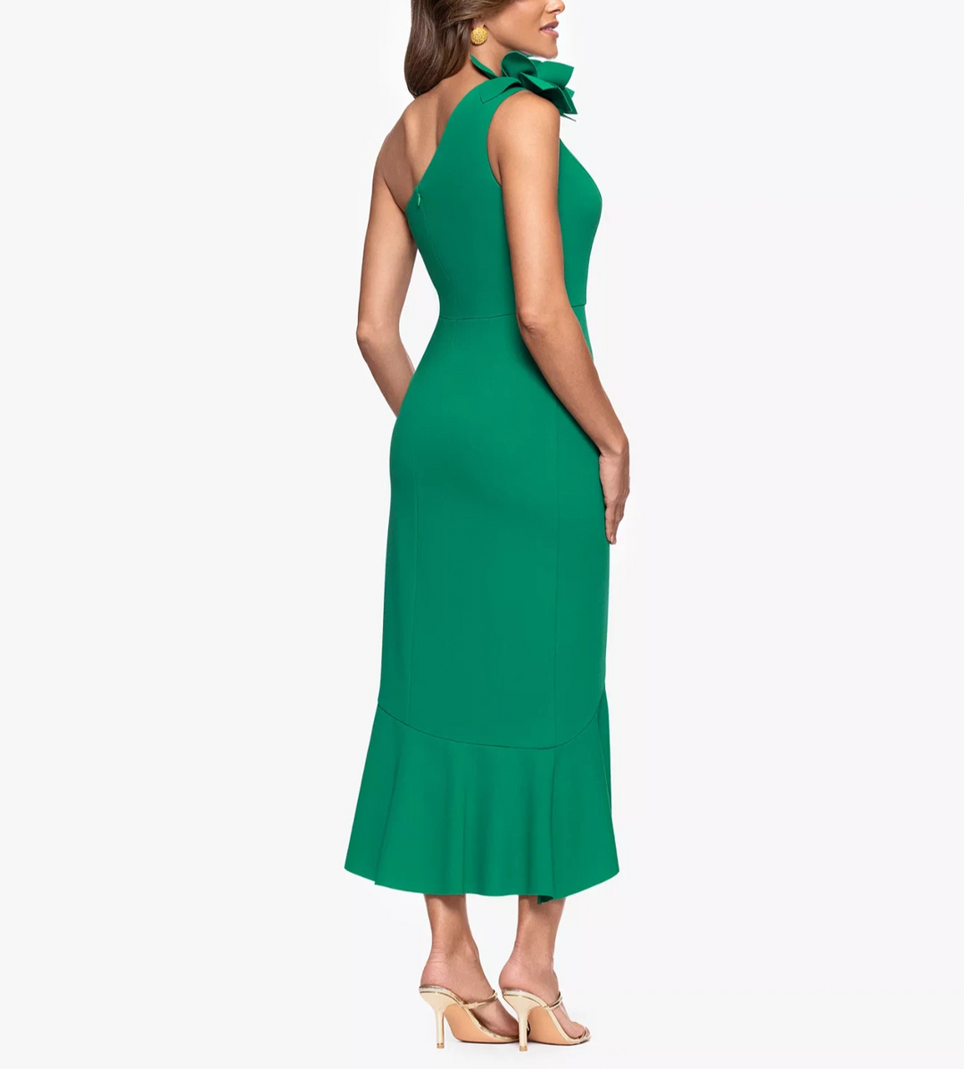 XSCAPE Women's Asymmetrical Ruffled High-Low Dress MSRP $149