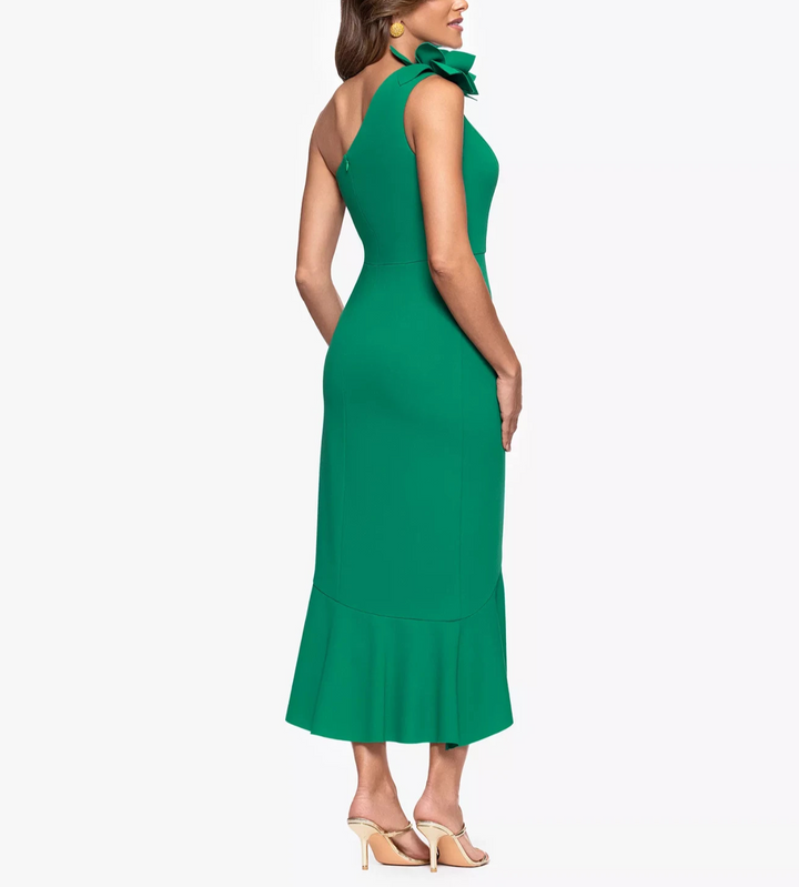 XSCAPE Women's Asymmetrical Ruffled High-Low Dress MSRP $149