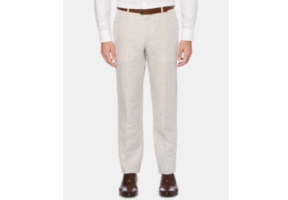 Perry Ellis Men's Portfolio Modern-Fit Linen/Cotton Solid Dress Pants