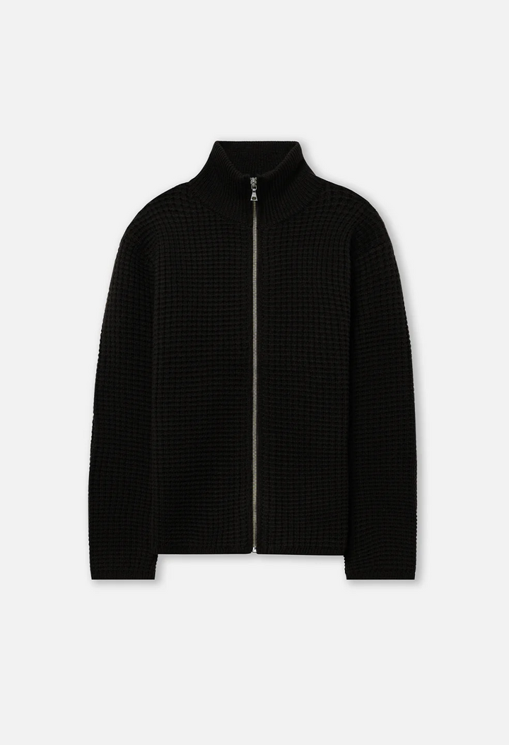 John Elliott Wool Waffle Knit Full-Zip MSRP $498