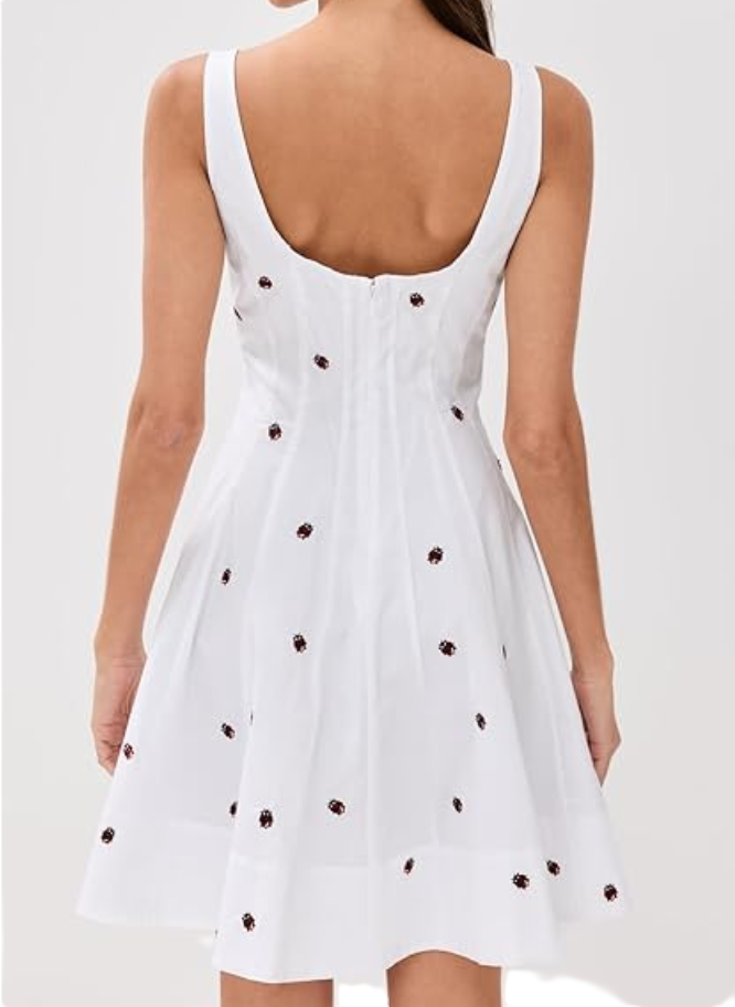 STAUD Wells Ladybug Print Dress MSRP $295