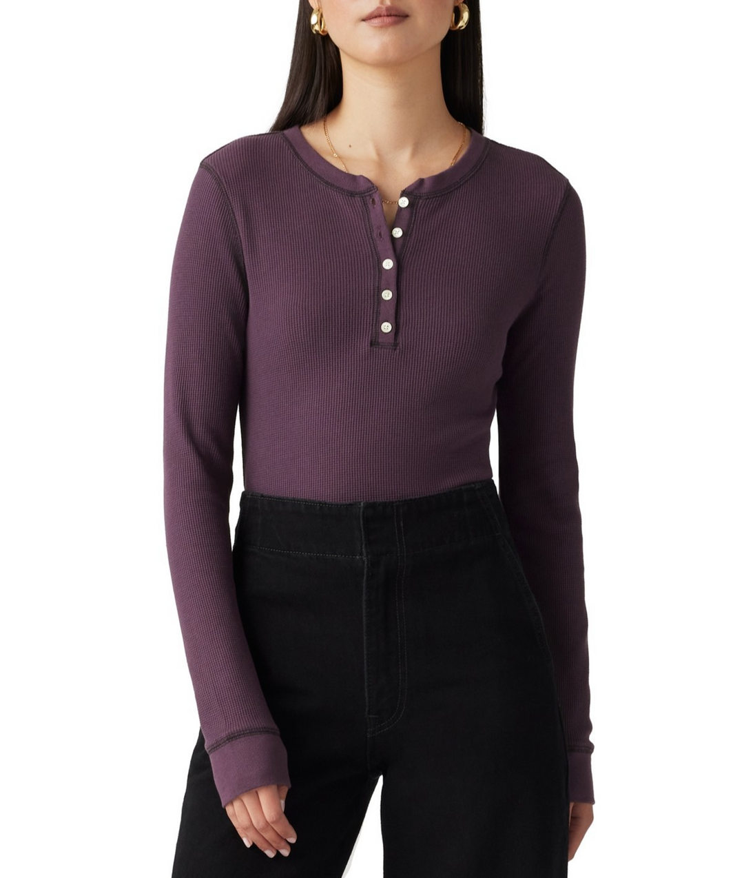 Levi's Plus Size Jakob Slim-Fit Long-Sleeve Henley Top MSRP $34.50