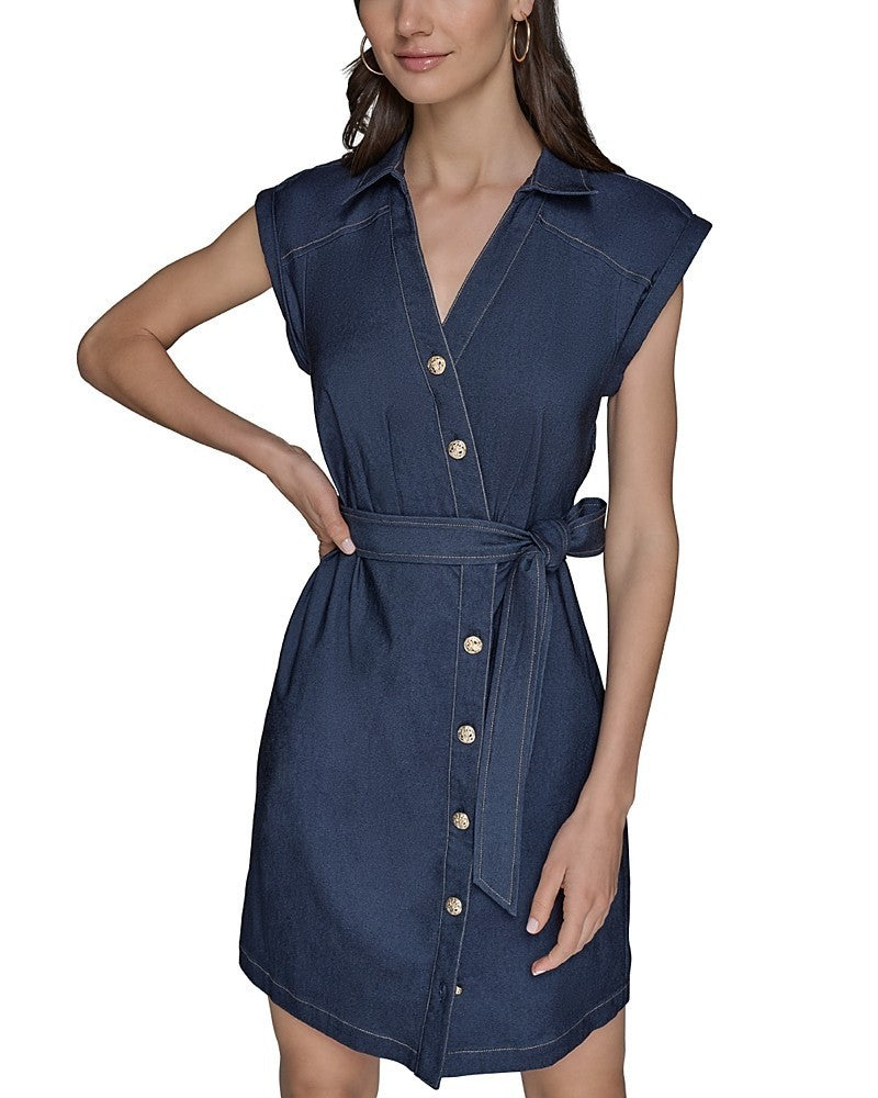 KARL LAGERFELD PARIS Women's Denim Millennium Shirtdress MSRP $148