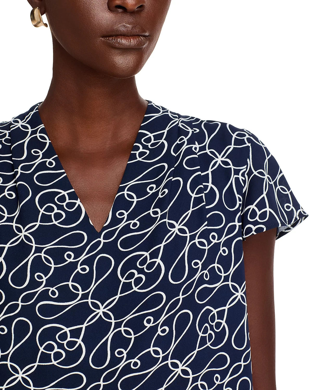 T Tahari Printed Blouse MSRP $68
