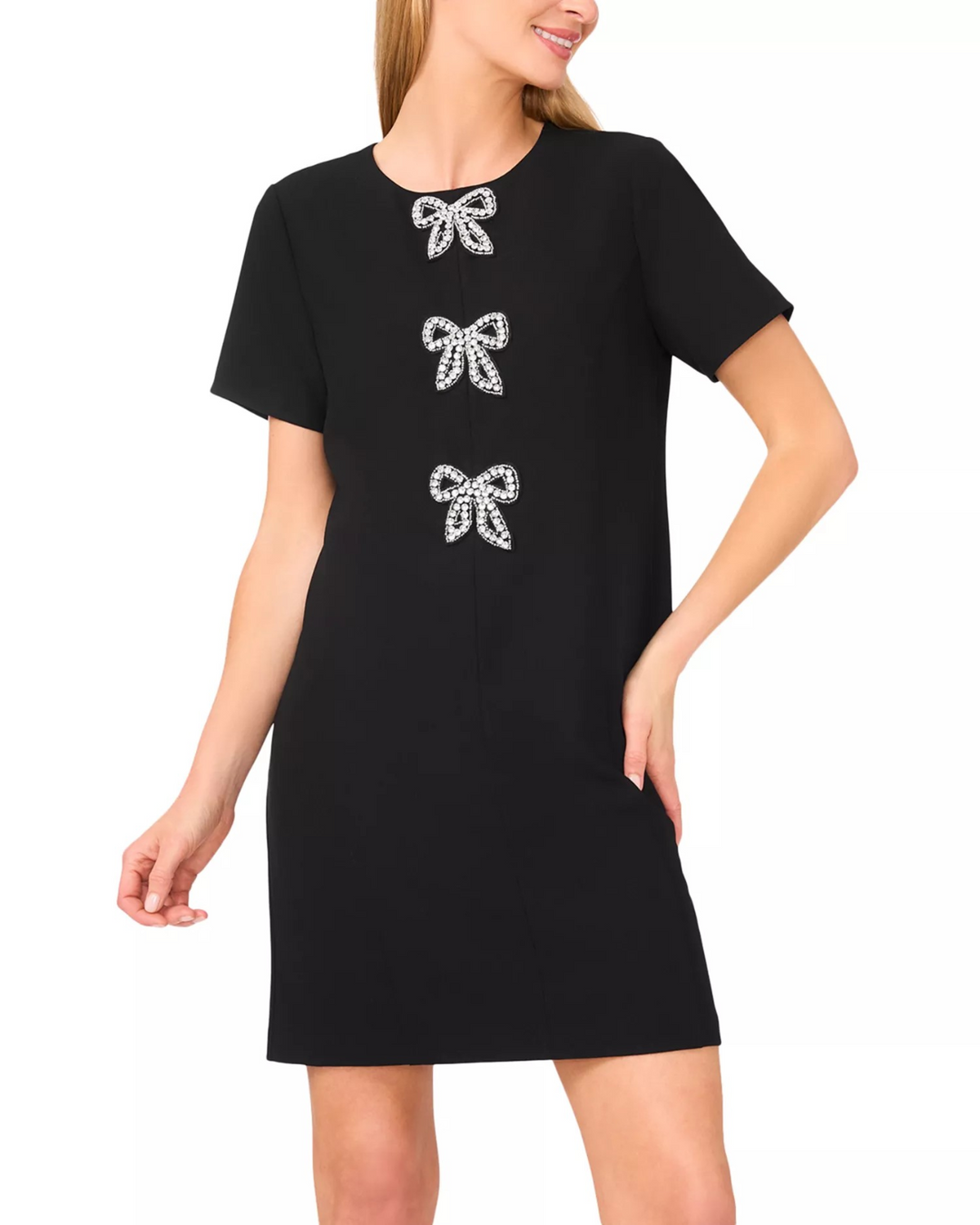 CeCe Women's Sequin Bow Mini Dress MSRP $119