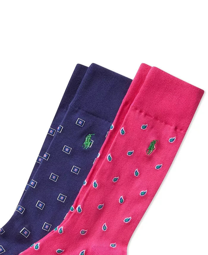 Polo Ralph Lauren Men's 2-Pk. Foulard Slack Socks MSRP $22