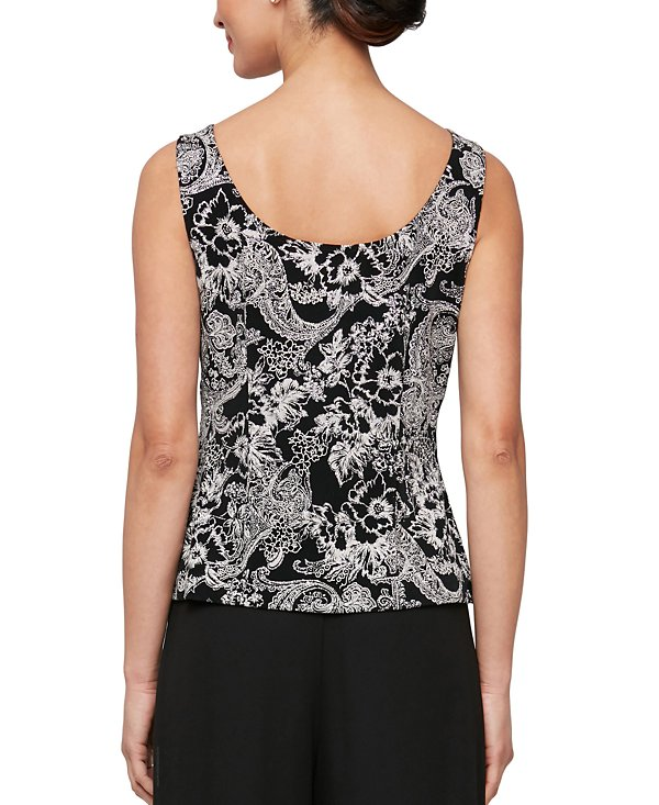 Alex Evenings Petite Printed Shell & 3/4-Sleeve Jacket Set MSRP $159