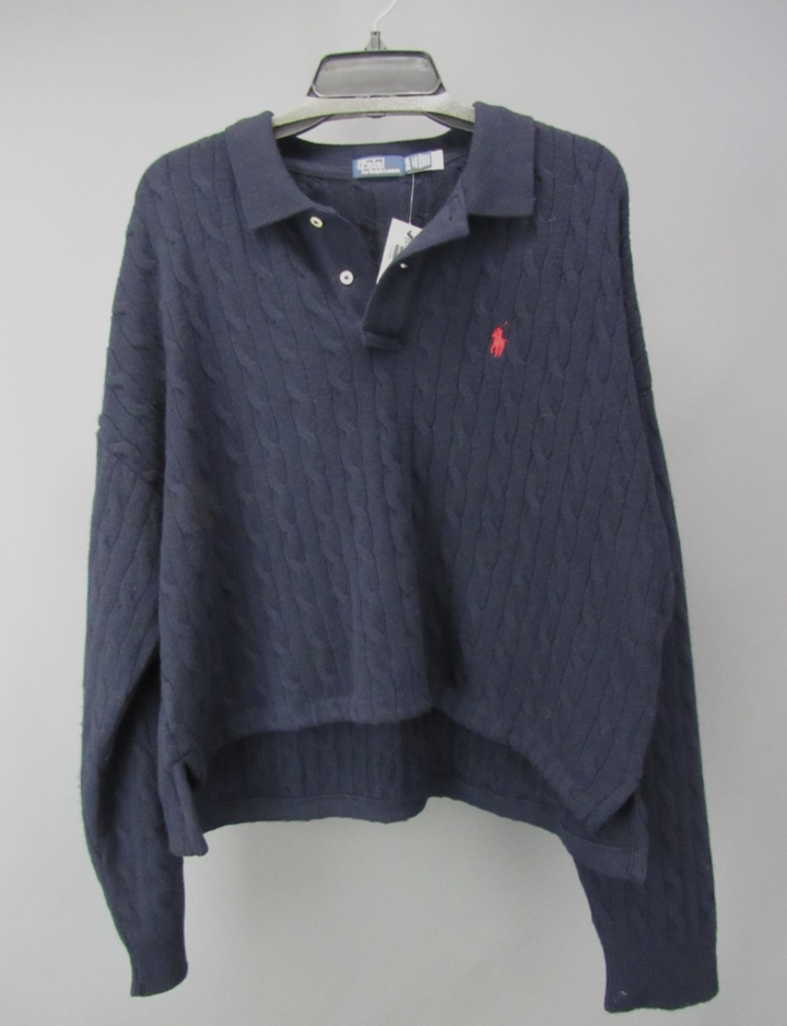 Polo Ralph Lauren Cable Wool Cashmere Polo Sweater MSRP $398