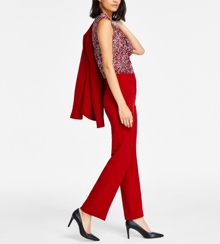 Kasper Women's Stretch-Crepe Straight-Leg Pants MSRP $79