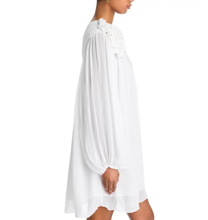 FARM Rio Off White One Shoulder Mini Dress MSRP $240