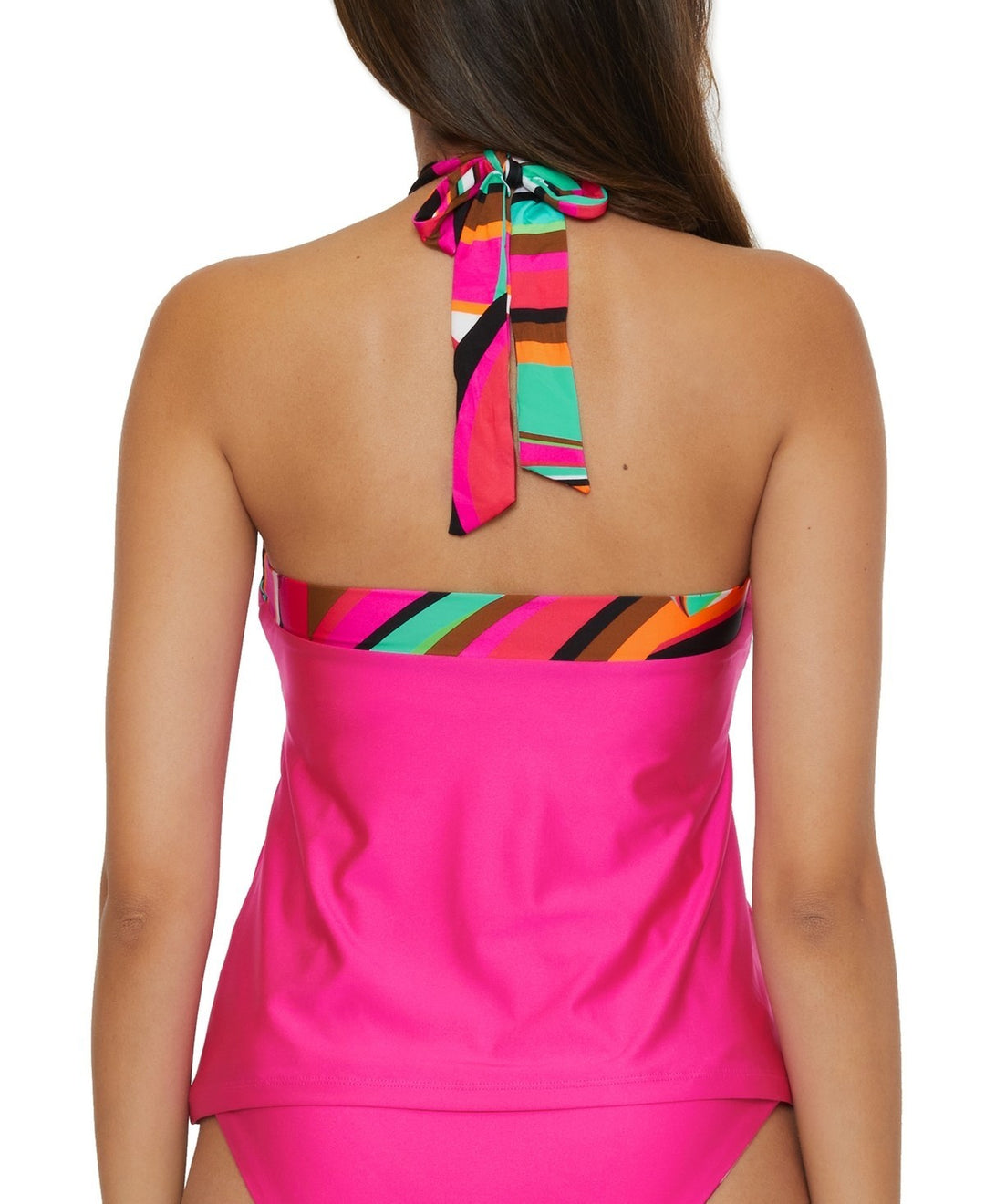 Trina Turk Swoop Print Reversible High Neck Tankini Top MSRP $118