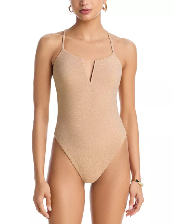 Ramy Brook Metallic Bexley One Piece Swimsuit MSRP $248