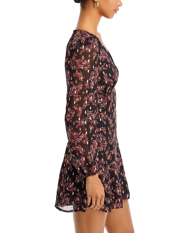 AQUA Printed Foil Dot Mini Dress MSRP $88