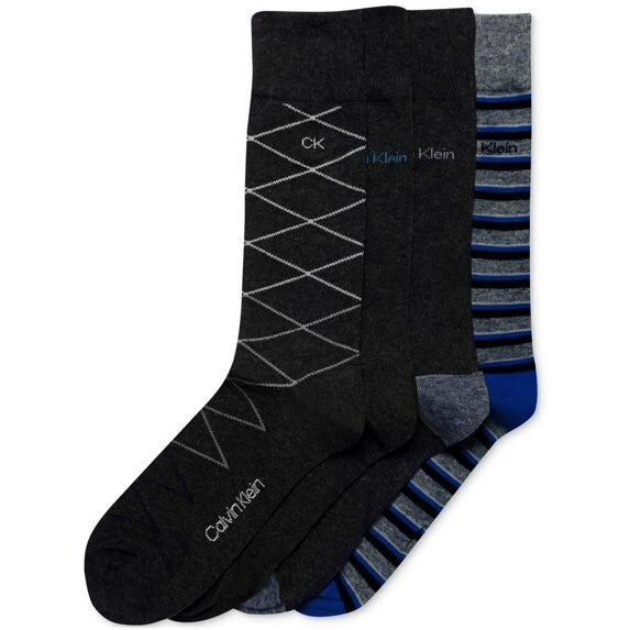 Calvin Klein Mens Cotton Blend 4 Pack Crew Socks MSRP $29
