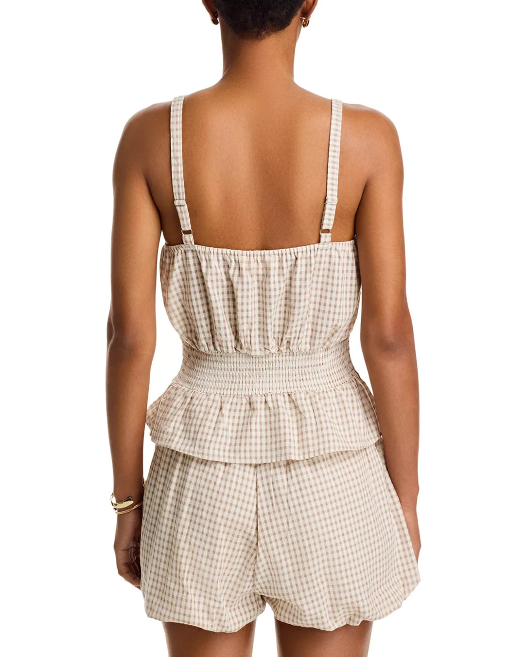 BLANKNYC Beach Club Gingham Smocked Top MSRP $88