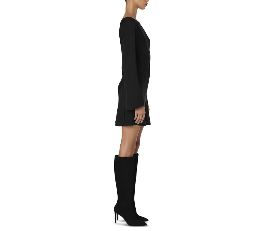 FRENCH CONNECTION Ennis Satin Bell Sleeve Mini Dress MSRP $148
