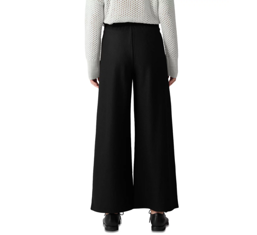 Eileen Fisher Wool Wide Leg Ankle Pants MSRP $248