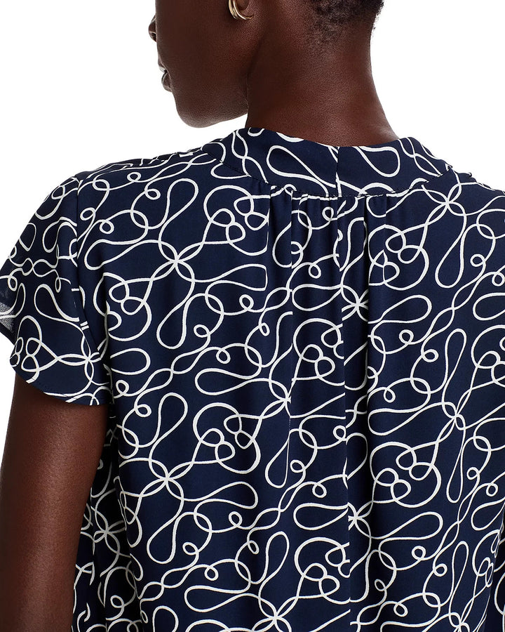 T Tahari Printed Blouse MSRP $68