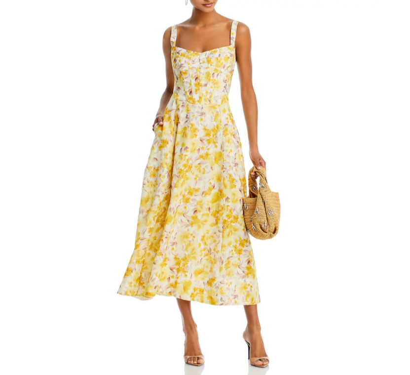 Bardot Lilah Sleeveless Corset Midi Dress MSRP $189