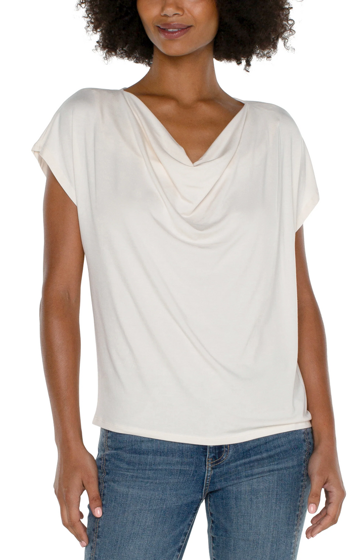 Liverpool Los Angeles Cowl Neck Dolman Short Sleeve Top MSRP$ 48