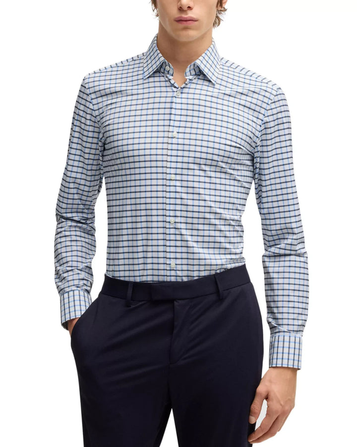 BOSS Hank Kent Slim Fit Button Front Shirt MSRP $158