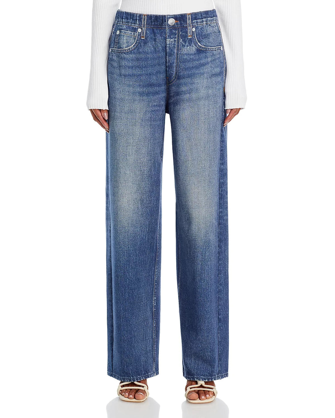 rag & bone Miramar High Rise Wide Leg Cotton Terry Sweatpant Jeans MSRP $188