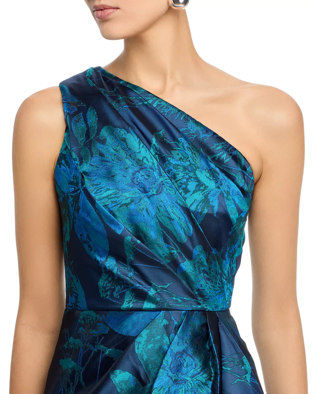 Adrianna Papell One Shoulder Jacquard Gown MSRP $269
