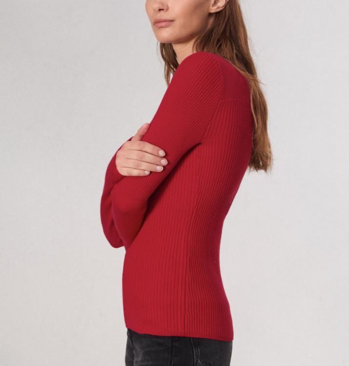 rag & bone Audrina Wool-Blend Crew Neck Ribbed Sweater MSRP $248