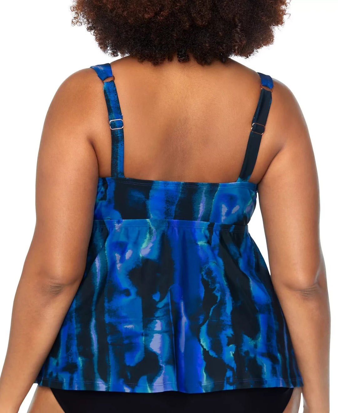 Raisins Curve Trendy Plus Size Straya Printed Tankini Top MSRP $66