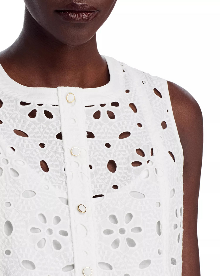 MILLY Nicolette Sleeveless Floral Eyelet Dress $395
