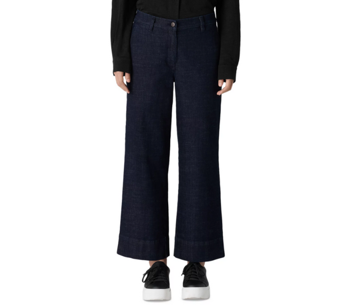 Eileen Fisher Cotton Stretch Denim Wide Leg Jeans MSRP $188