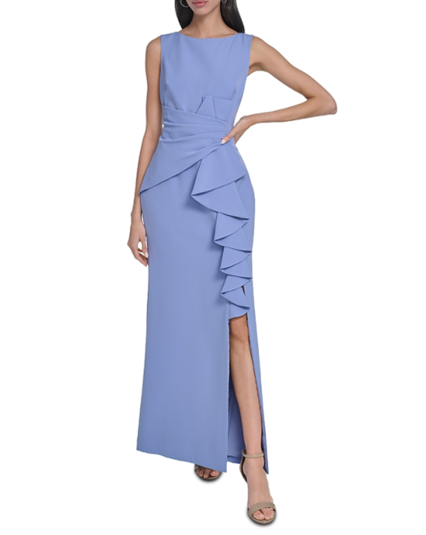 Eliza J Sleeveless Cascading-Ruffle Gown MSRP $198