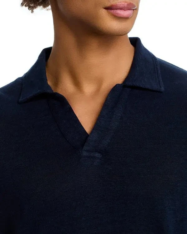 The Men's Store Johnny Collar Linen Polo MSRP $98