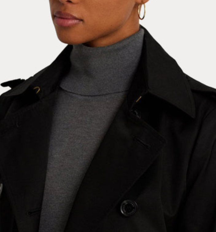 Lauren Ralph Lauren Double-Breasted Short Trench Coat MSRP $240