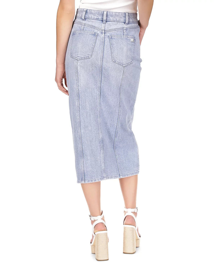 MICHAEL Michael Kors Denim Button Up Midi Skirt MSRP $145