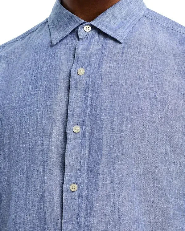The Men's Store Yarn-Dyed Standard Fit Linen Shirt MSRP $108