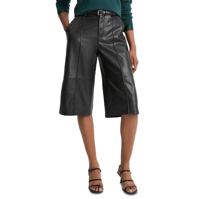 Vince Mid Rise Leather Shorts MSRP $995