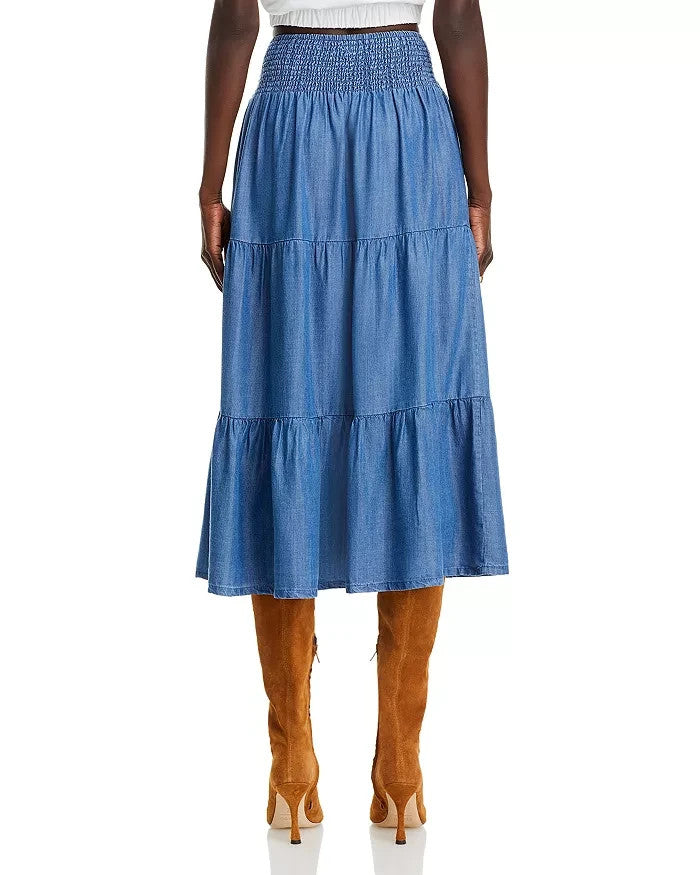 Marine Layer Corrinne Tiered Midi Skirt MSRP $118