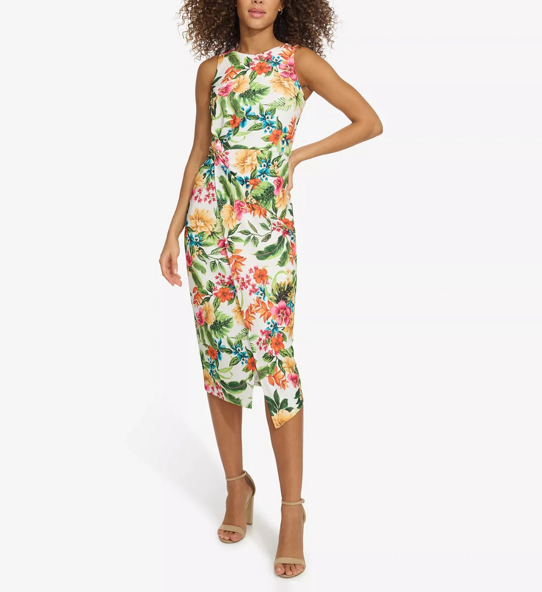 Siena Floral-Print Faux-Wrap-Skirt Dress MSRP $108