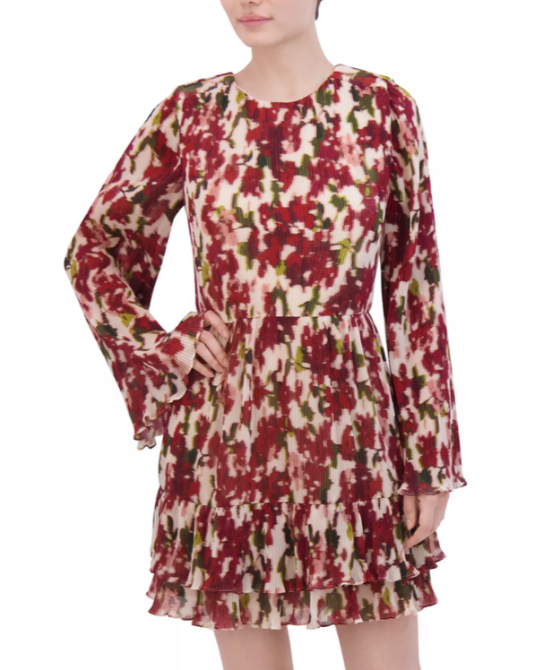 BCBGMAXAZRIA Long Sleeve Mini Dress MSRP $298