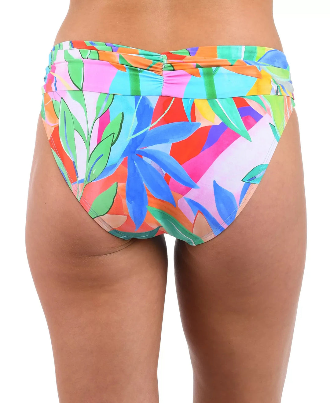 La Blanca Tropi-Flage Shirred Hipster Bikini Bottoms MSRP $ 73