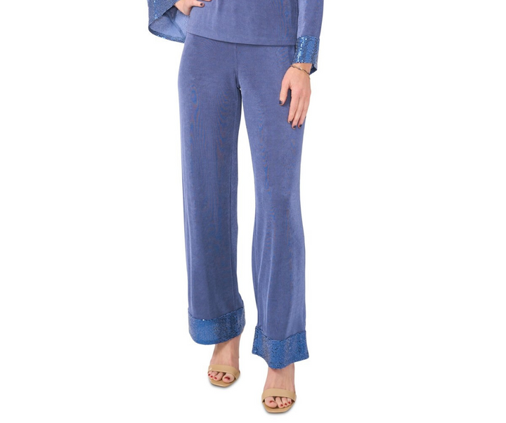 Msk Petite Contrast-Cuff Long-Sleeve Pants