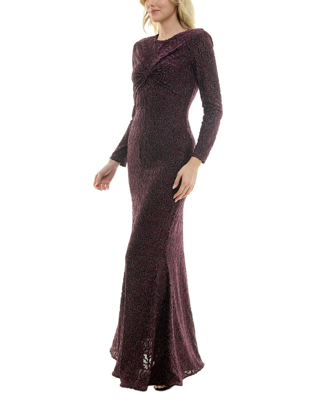 Taylor Stretch Velvet Burnout Gown MSRP $248