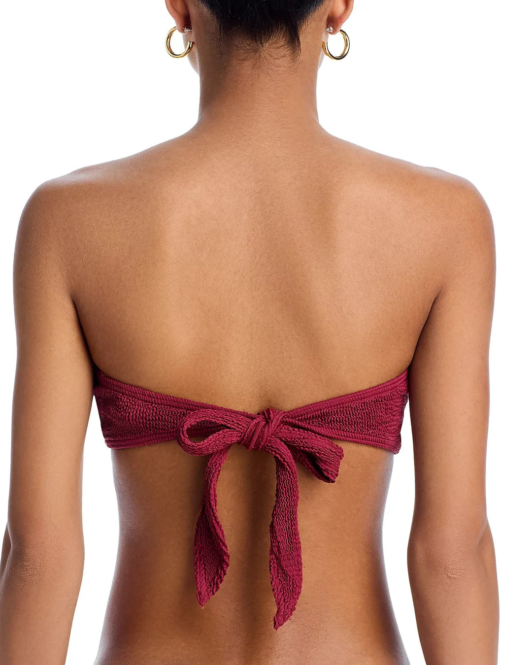 Bond-eye Tie Back Blake Crinkle Bandeau Bikini Top MSRP $120